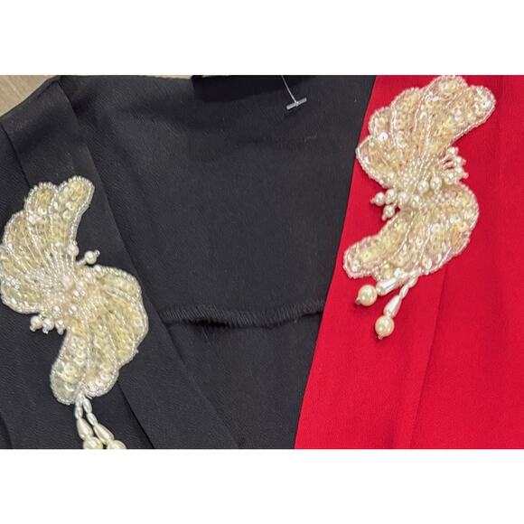 UNIQUE! VINTAGE MARISSA EMBELLISHED RUFFLED WAIST JUMPSUIT SZ S/M - Picture 2 of 6